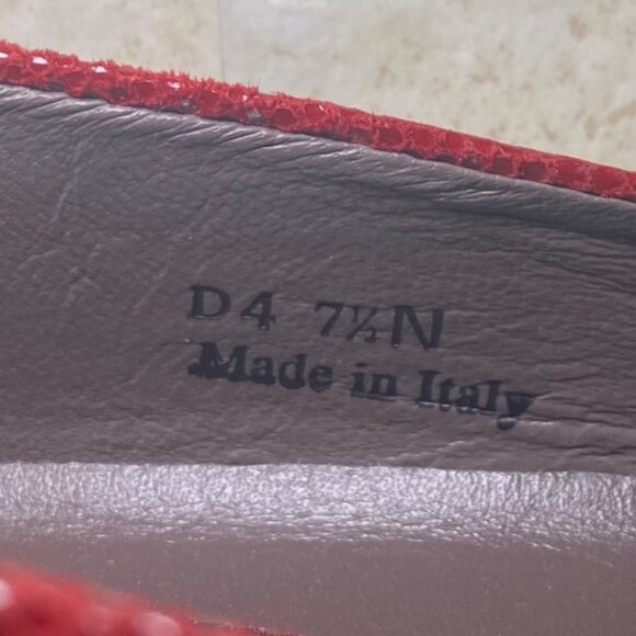 SAS Womens Red Leather Wedge Low Heel Shoes Professional Career Office - Picture 7 of 10